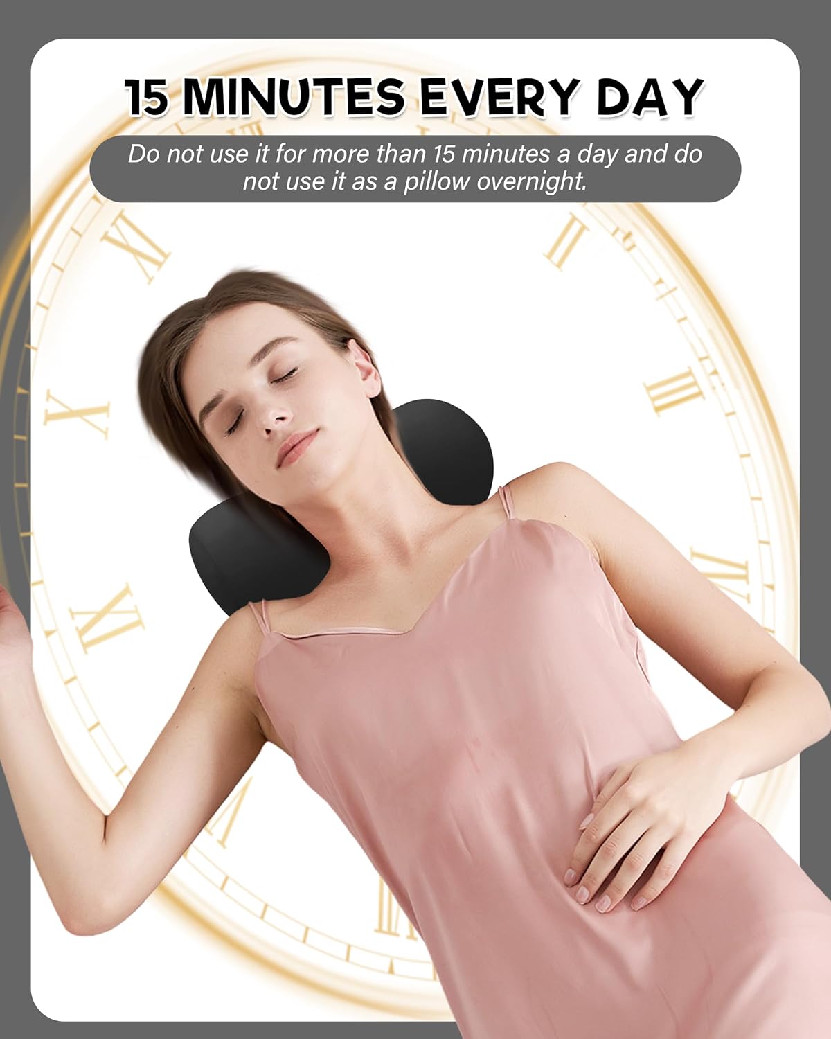 SPRING SEAON Neck Support Pillow for Sleeping Small Neck Roll Pillow Cervical Stretcher Pillow for Neck Pain Relief Memory Foam with Cool Fabric Pillowcase Black - Image 6