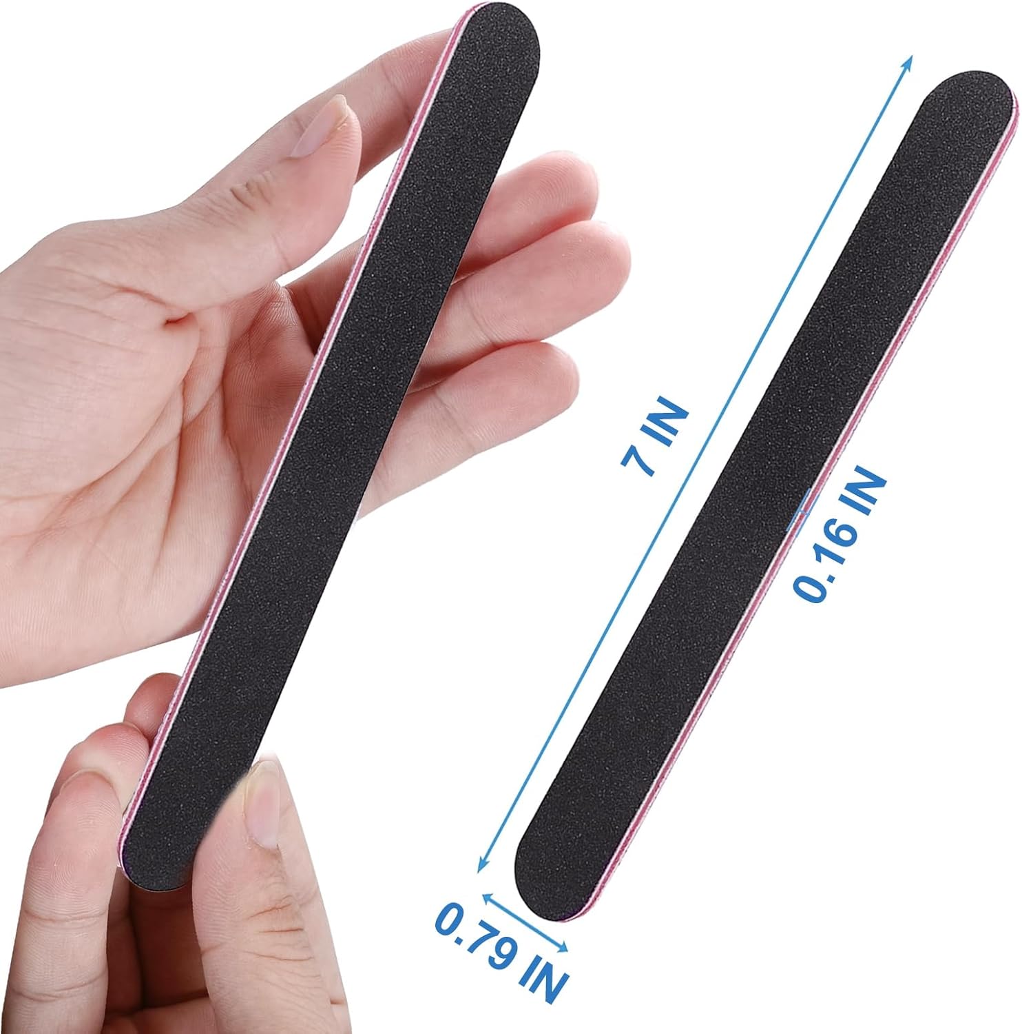 Nail Files Bulk (200 Pack), Professional Emery Board 100/180 Grit Nail File Double Sided Emory for Natural and Acrylic Nails Fingernail Files for Gel Nail Reusable Manicure Disposable Pedicure Black