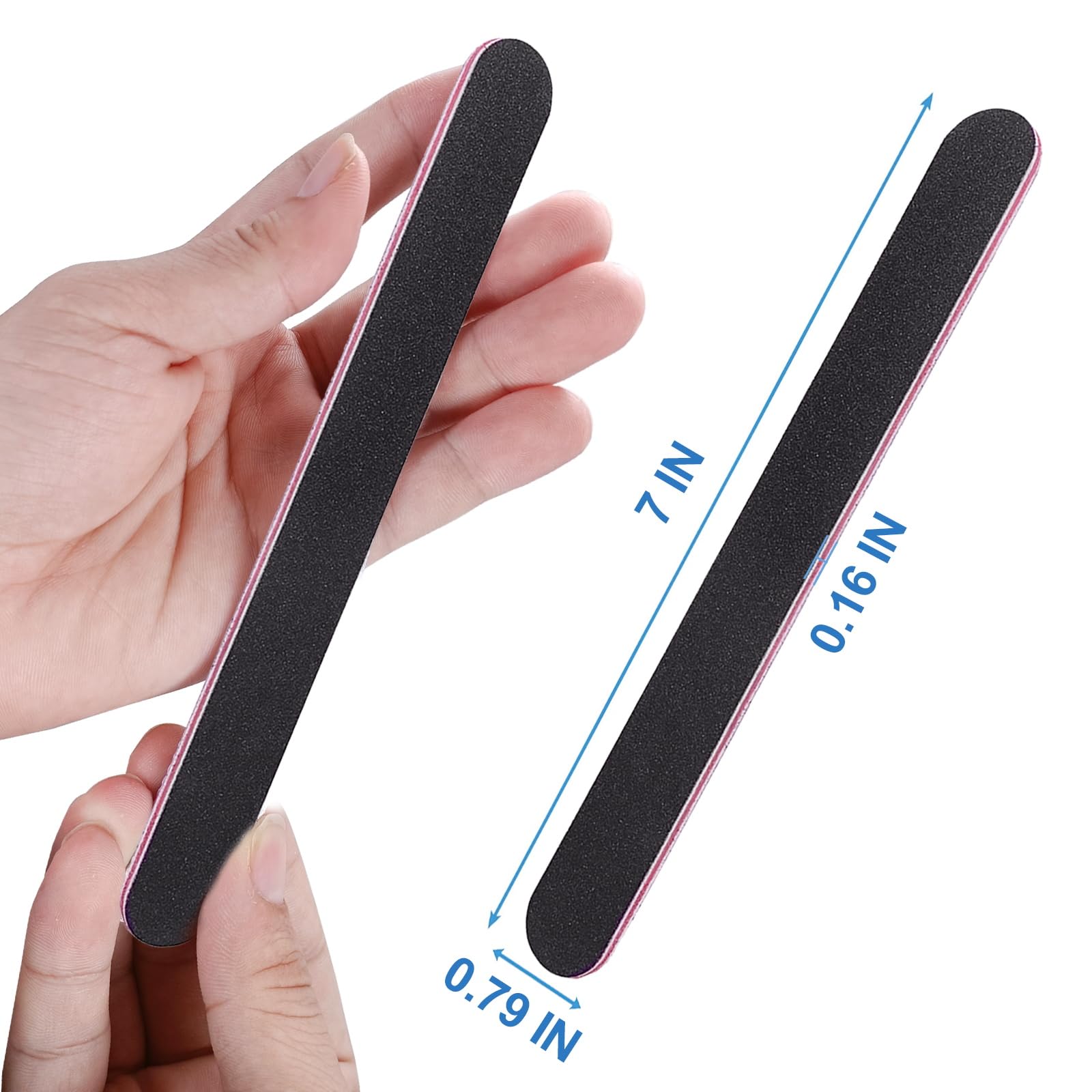 200 Stück Nagelfeilen, Körnung 100/180, Schmirgelbrett, Nagelfeilen, doppelseitige Emory Fingernagelfeilen für Natur- und Acrylnägel, Gelnägel, professionelle wiederverwendbare Maniküre, Pediküre,
