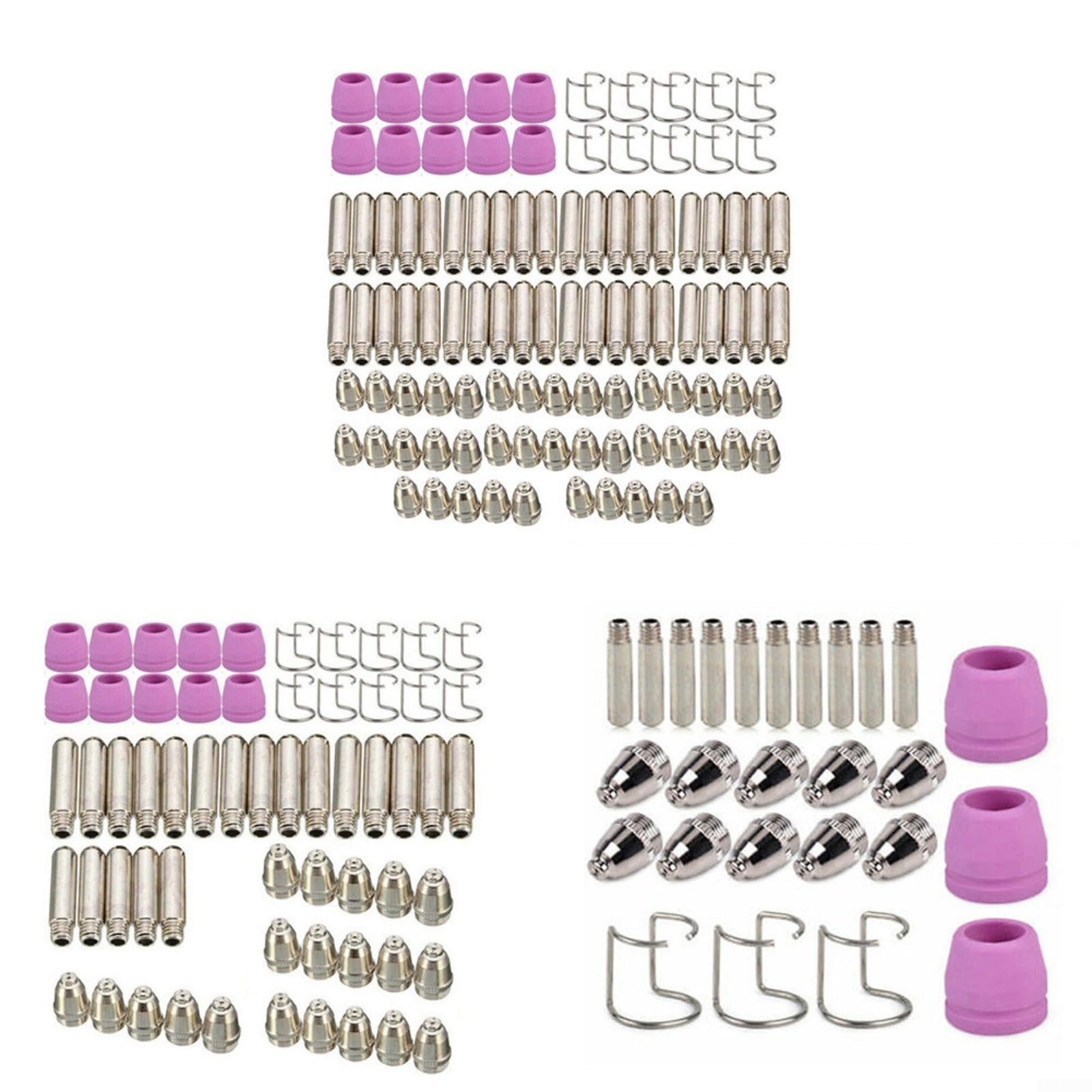 Plasmaschneidbrenner Ersatzteile Set für WSD-60 SG-55 AG-60 für cut60 LGK60, 60A Kupfer Elektroden & Düsen Verbrauchsmaterial Kit(100pcs)