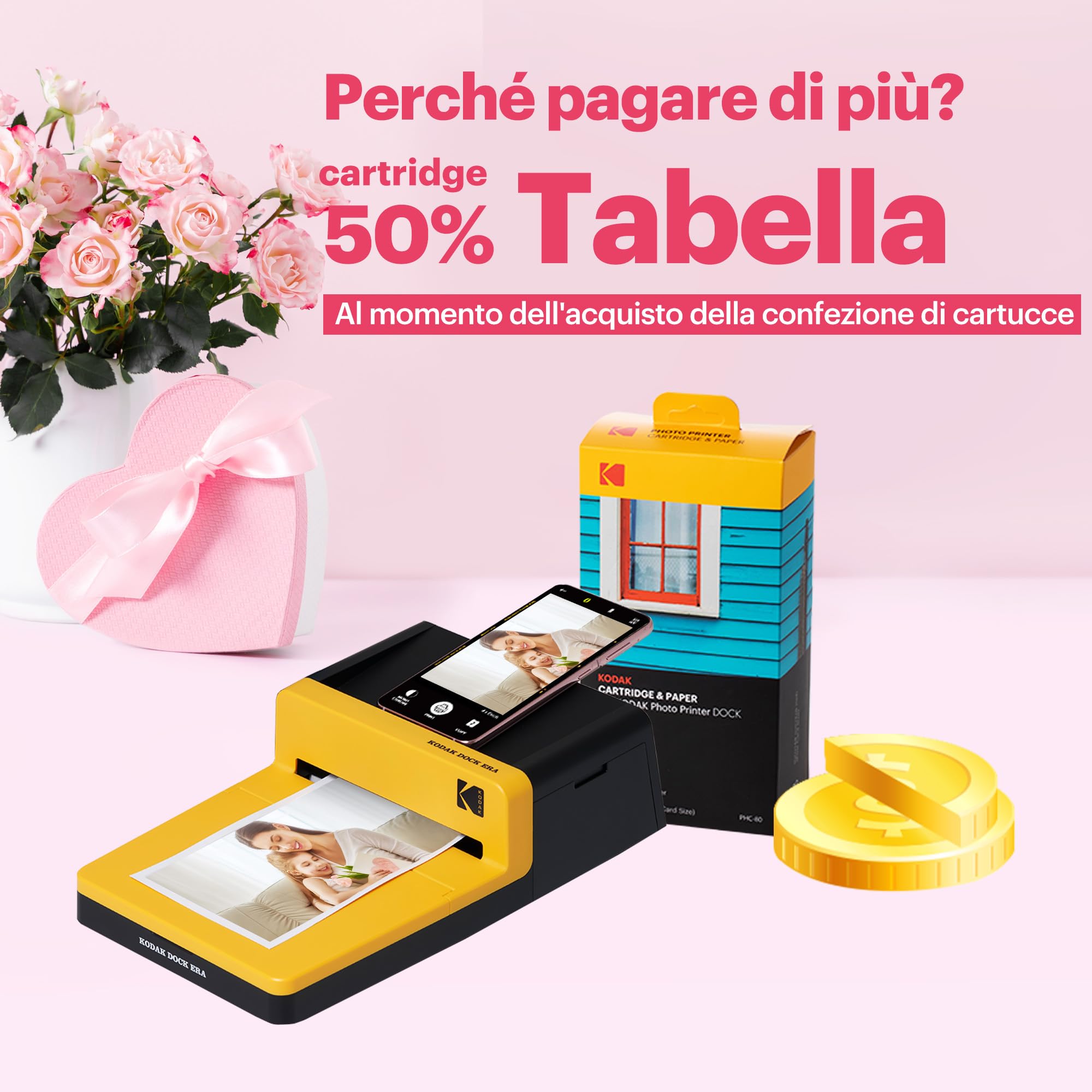 KODAK Dock Era 4PASS Stampante Fotografica Istantanea (10 x 15cm) (Imprimante Photo + 8 Fogli inclusi + Paquet avec 80 Feuilles)