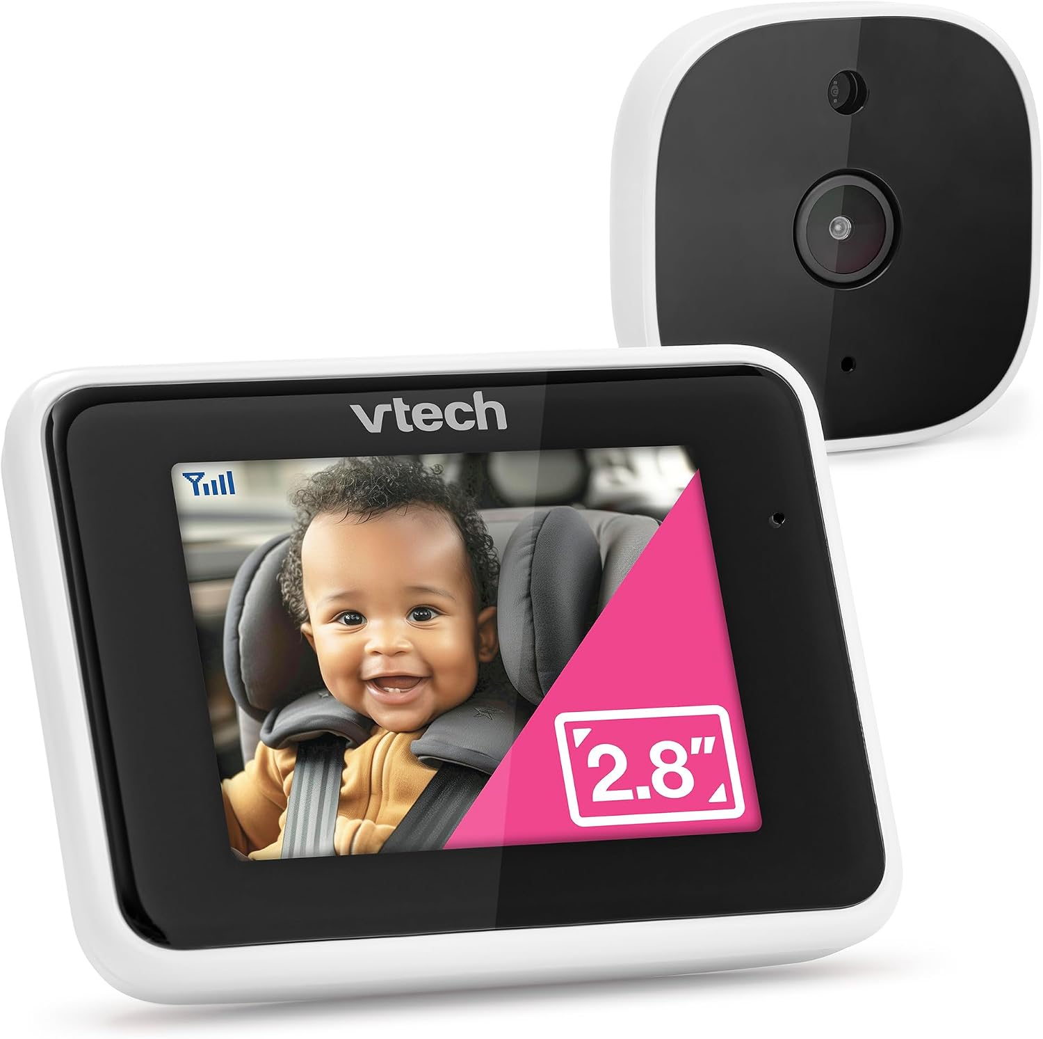 VTech Backseat Baby Car Camera, 2.8″ LCD Vent Mount Viewer – Car Powered, No Batteries, Rear Facing Seat Camera, Head-to-Toe View, Wireless, Easy Install | V-Go Kit