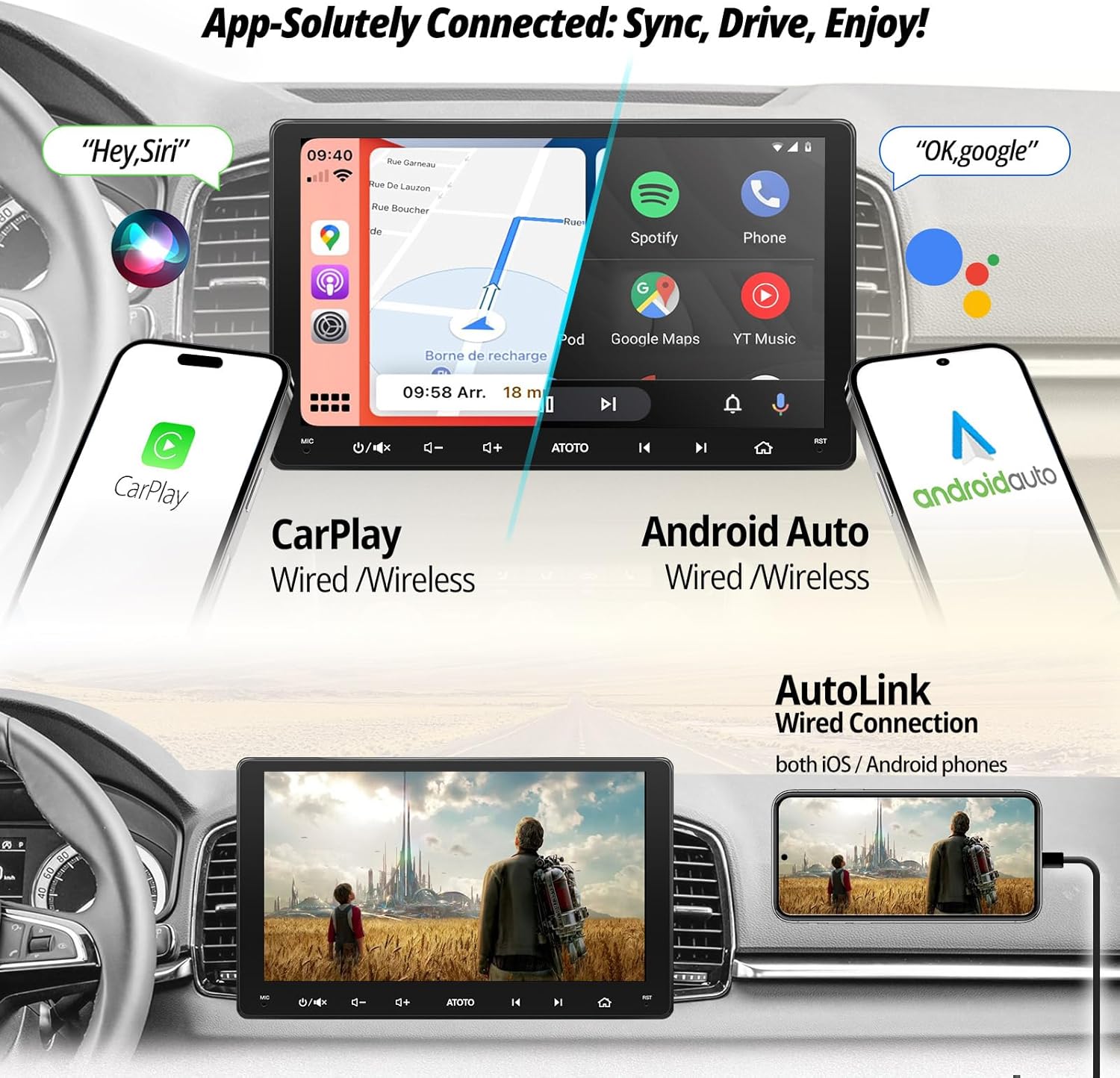 ATOTO F7G209WE 9インチ ディスプレイオーディオ android auto carplay