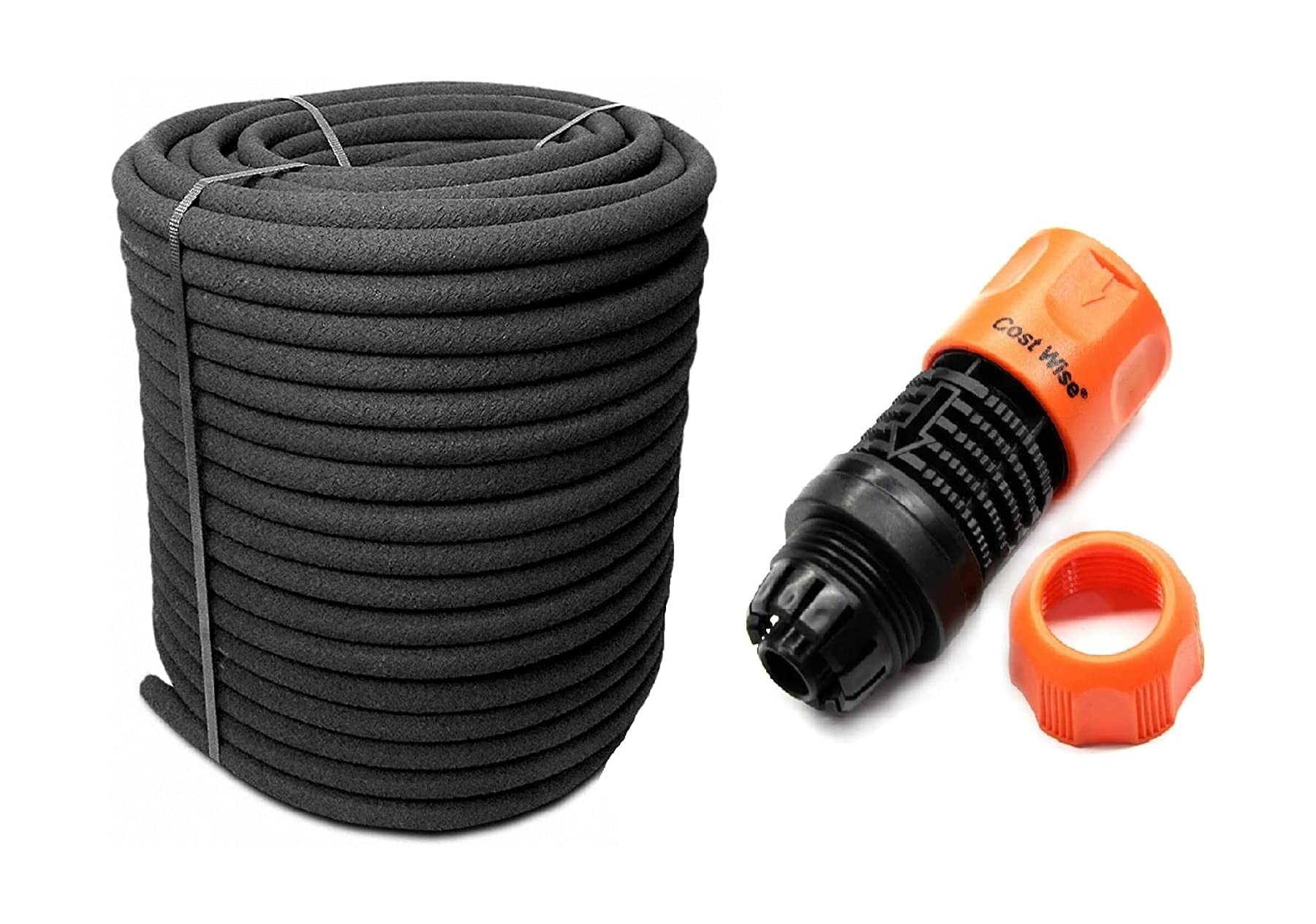 Aqua-Drop Garden Porous Pipe 50m-200m + Pressure Regulator - Flexible Durable Pipe Soaker Hose Leaky Garden Irrigation System Water Saving (100)