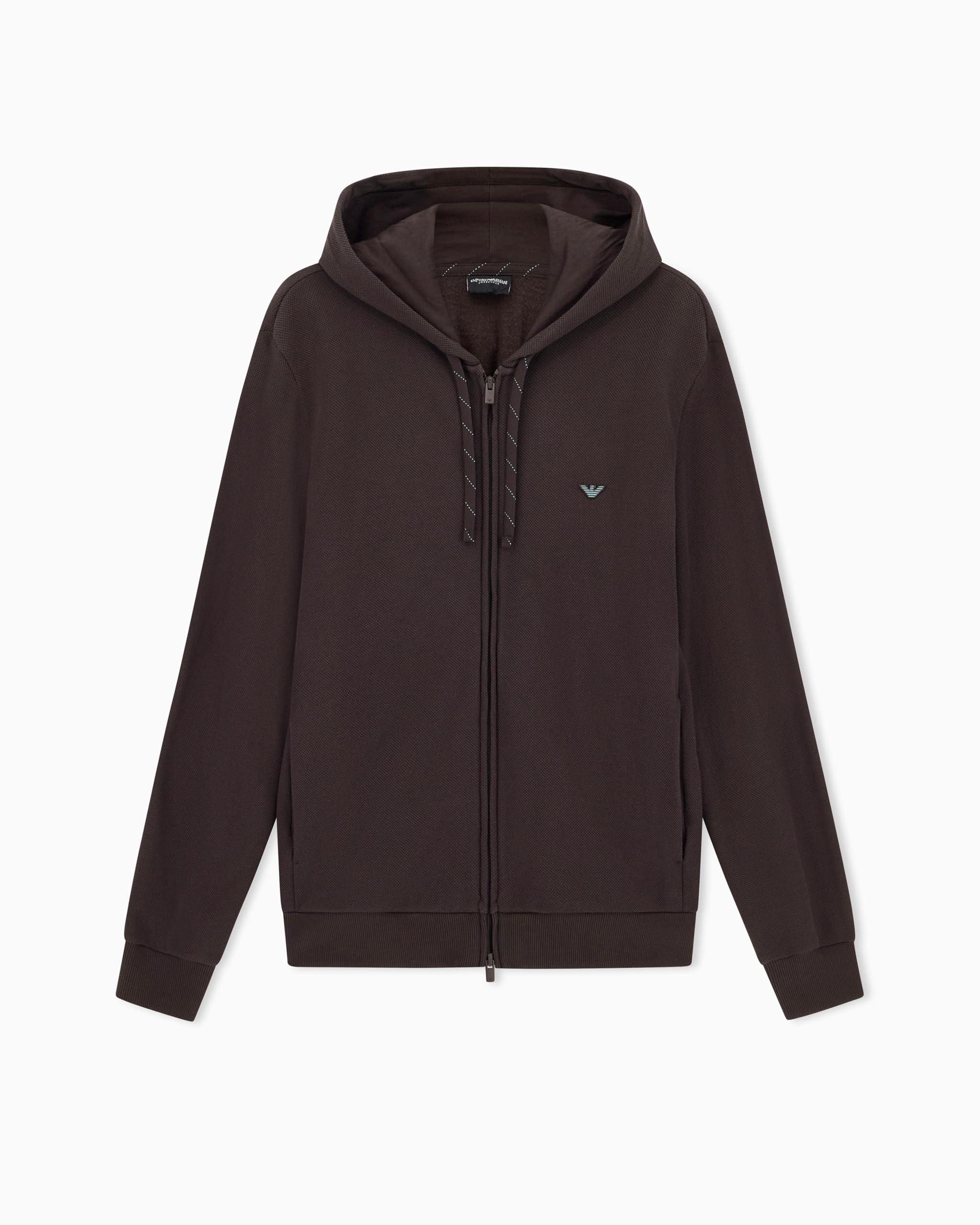 Emporio Armani Piquet Hoodie Sweatshirt Felpa con Cappuccio Uomo (Pacco da 1)