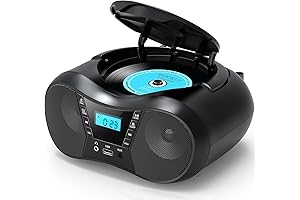 Nextron Portable CD Player and Bluetooth Boombox with Stereo Sound