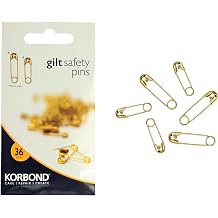 Korbond 36-Piece Gilt Safety Pins
