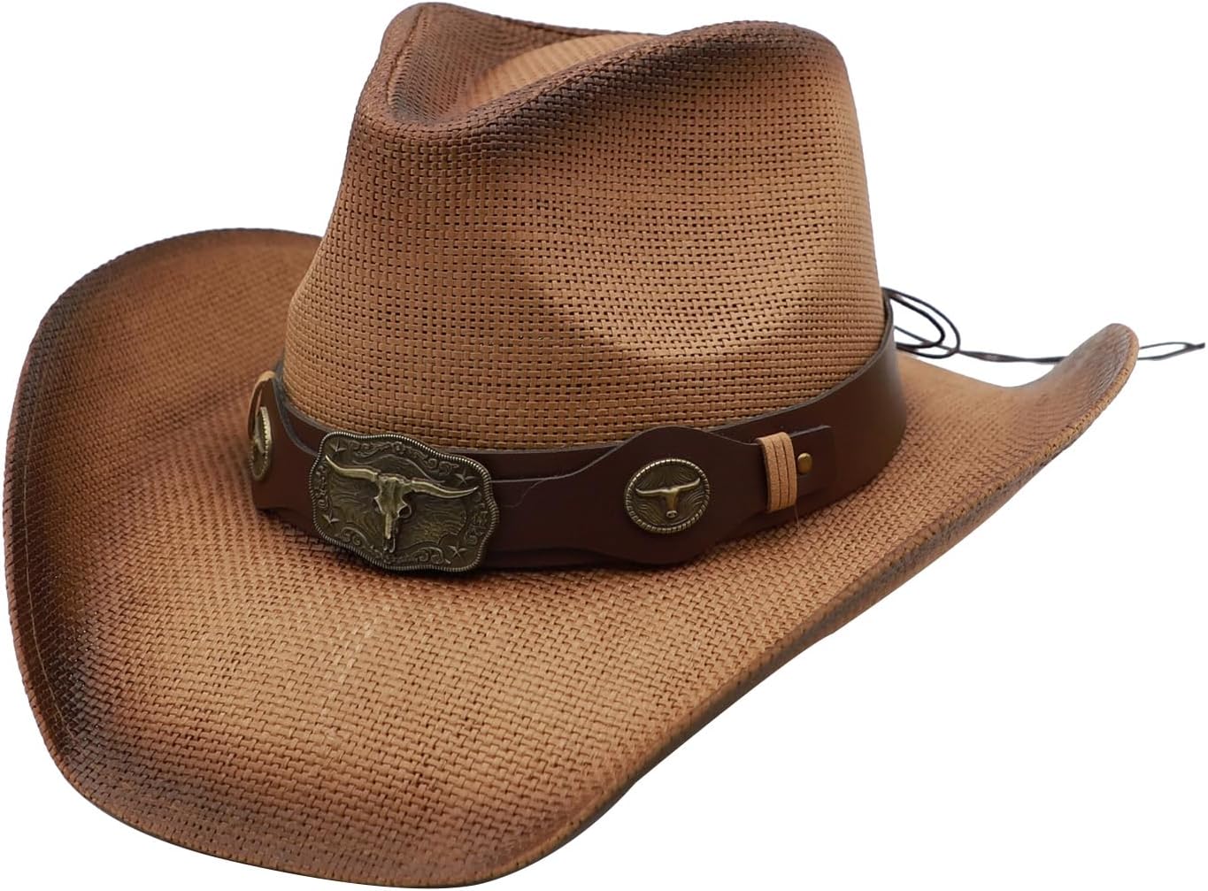 Mens Straw Cowboy Hat Unisex Western Beach Sun Hat for Men Women Wide Brim Fedora Hat Cowgirl Hats Summer Panama Hat