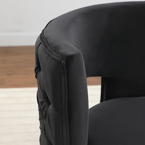 Miniatura 5 de Otnqu Silla de acento giratoria, sofá redondo de terciopelo de almacenamiento, silla tapizada con barril moderno para guardería, sala de estar,