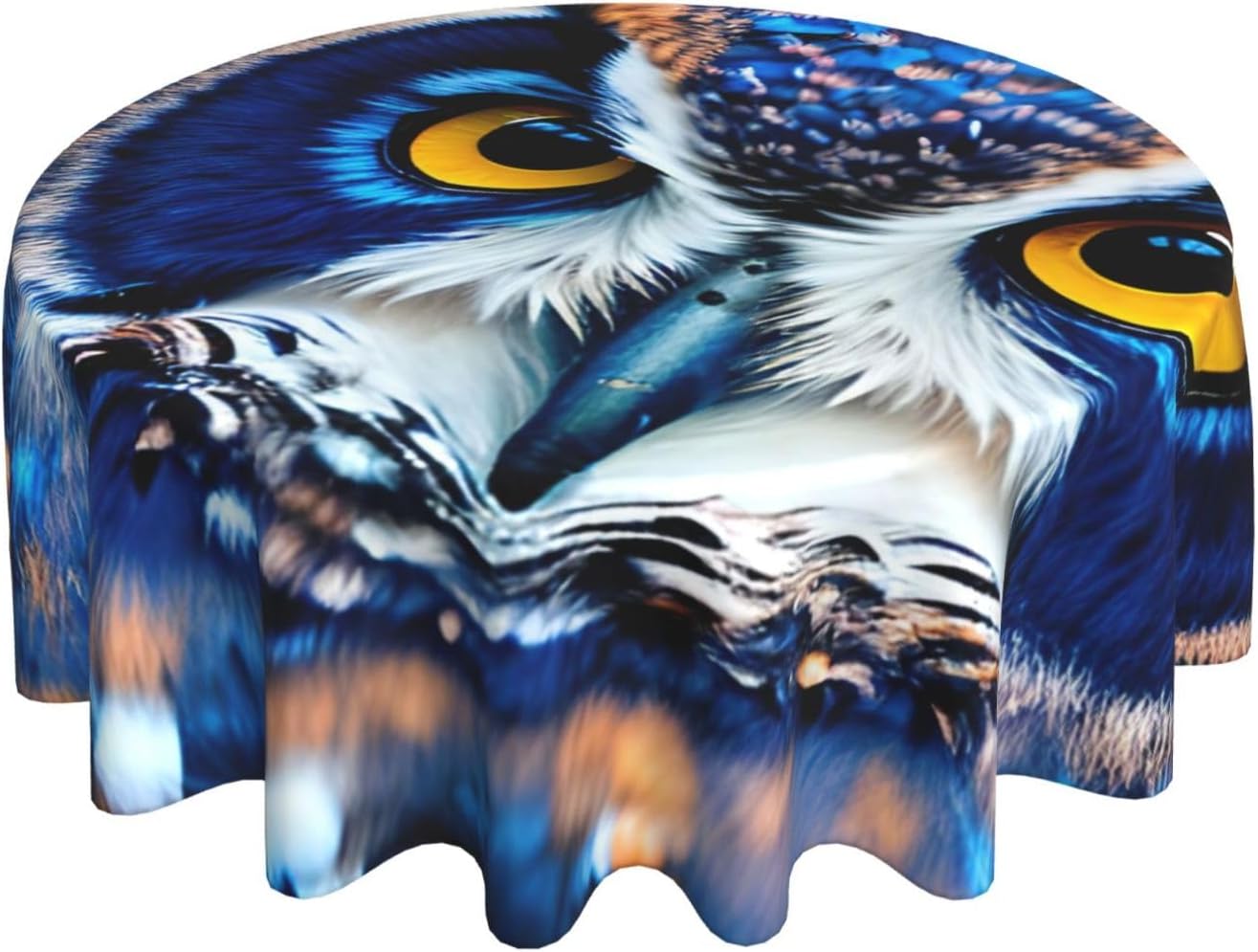 Blue Owl 1 Print Wrinkle Free Dining Table Cover for Birthday Party Farmhouse Tablecloths Up to 60 x 60 Inches
