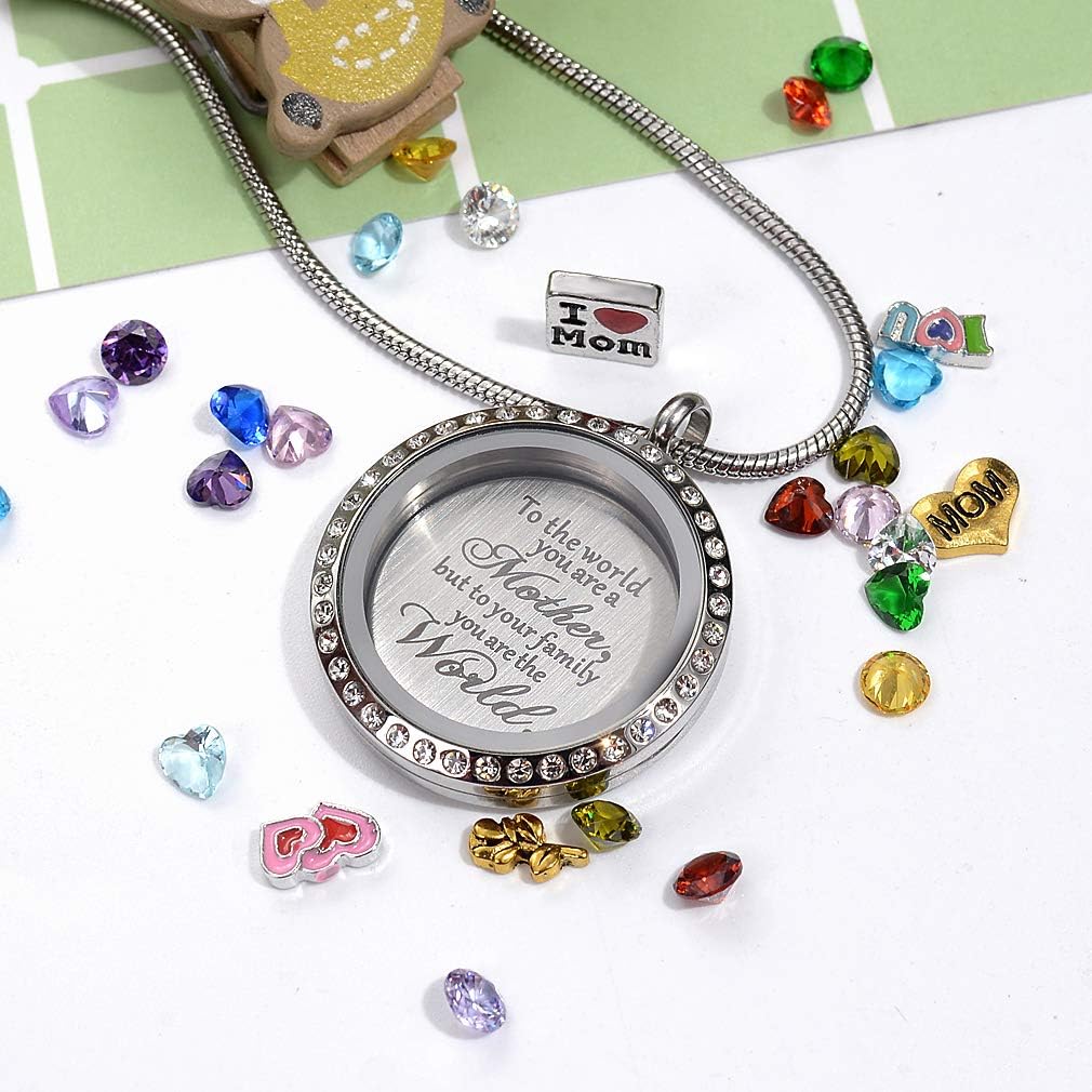 Veeshy Best Mom Mother Gift, Floating Charms Locket for Women - Image 3