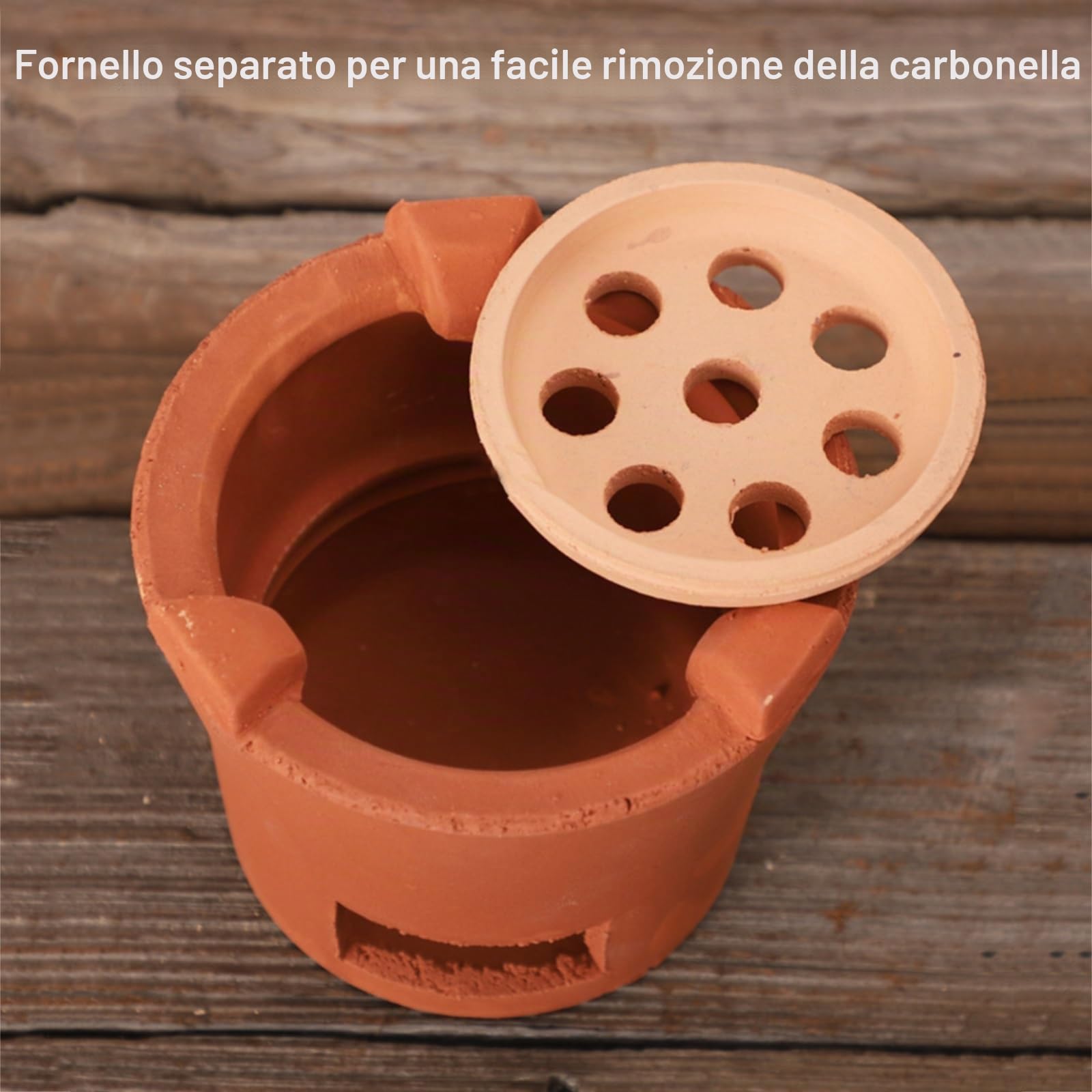 Stufa a Carbone di Argilla, Fornello Grill Portatile, Vecchia Stufa in Argilla, Stufa a Legna da Campeggio per Casa, Picnic, Campeggio, Preparazione del Tè e Cucina All'aperto(9x7.5in/23x19.5cm)