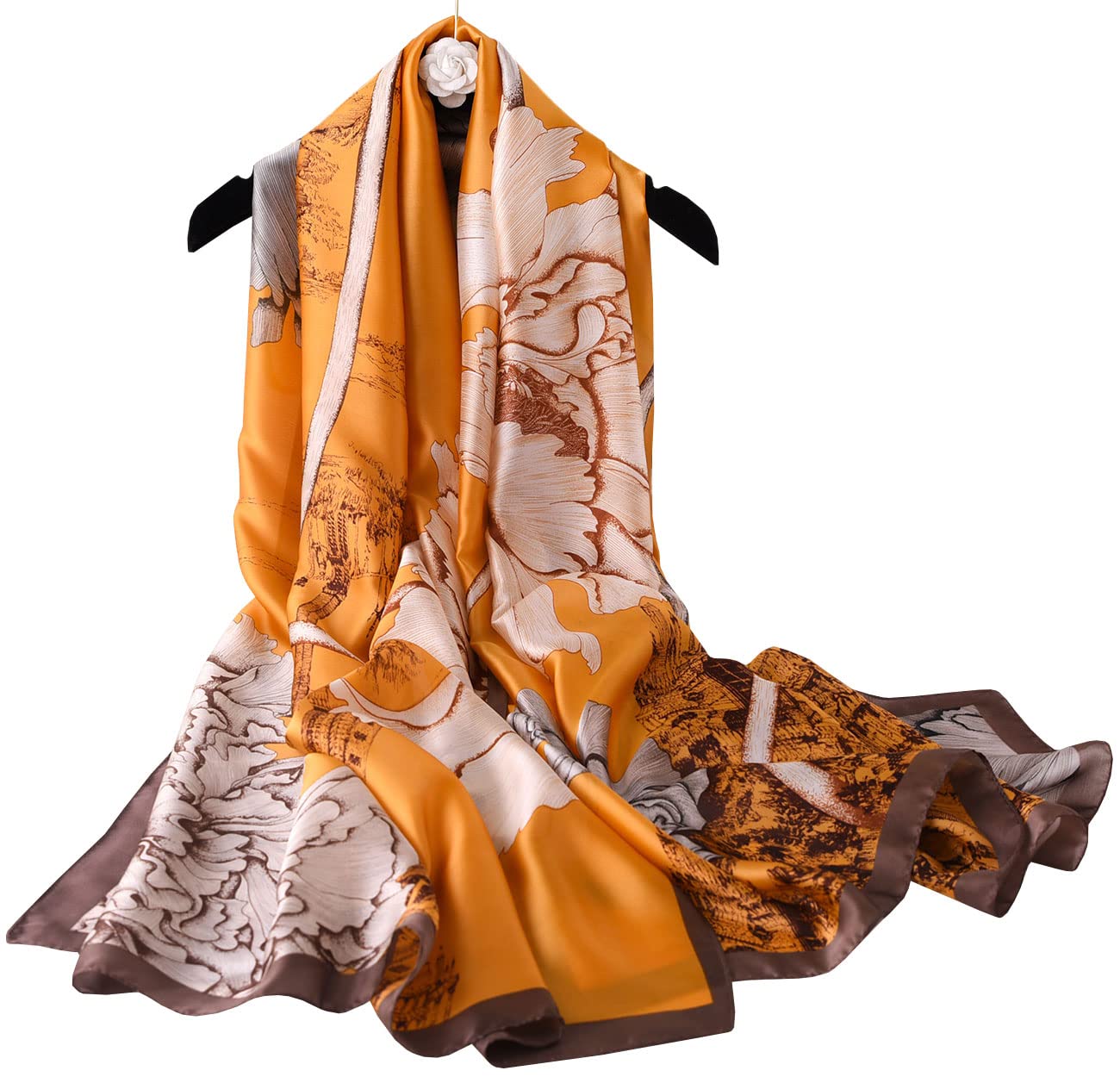 MAIRYSilk Scarf for Women UK Lightweight Satin Shawls and Wraps for Spring Summer Fall Winter