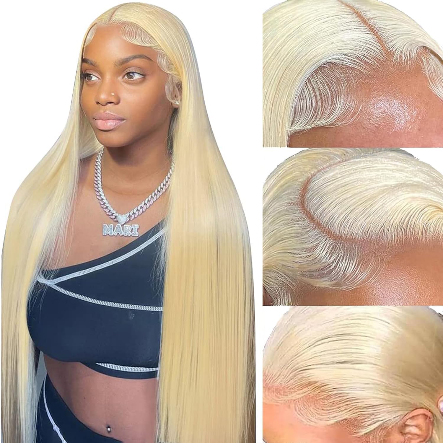 Amazon.com : AGATIZ 613 13x6 Lace Front Wig Human Hair Transparent Lace ...