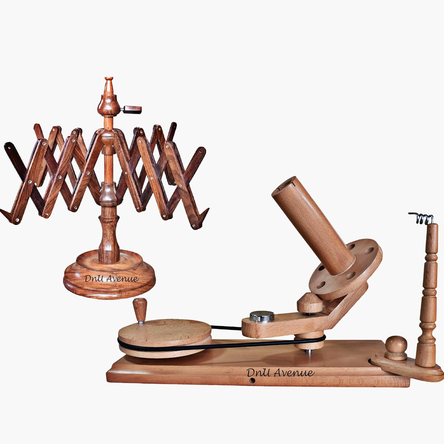 Wooden Yarn Winder and Swift Easily, Wind Skeins into Center-Pull Balls for Knitting and Crocheting, Efficient, Versatile, Knitting & Crochet Accessory (Winder, Swift & Yarn Bowl)