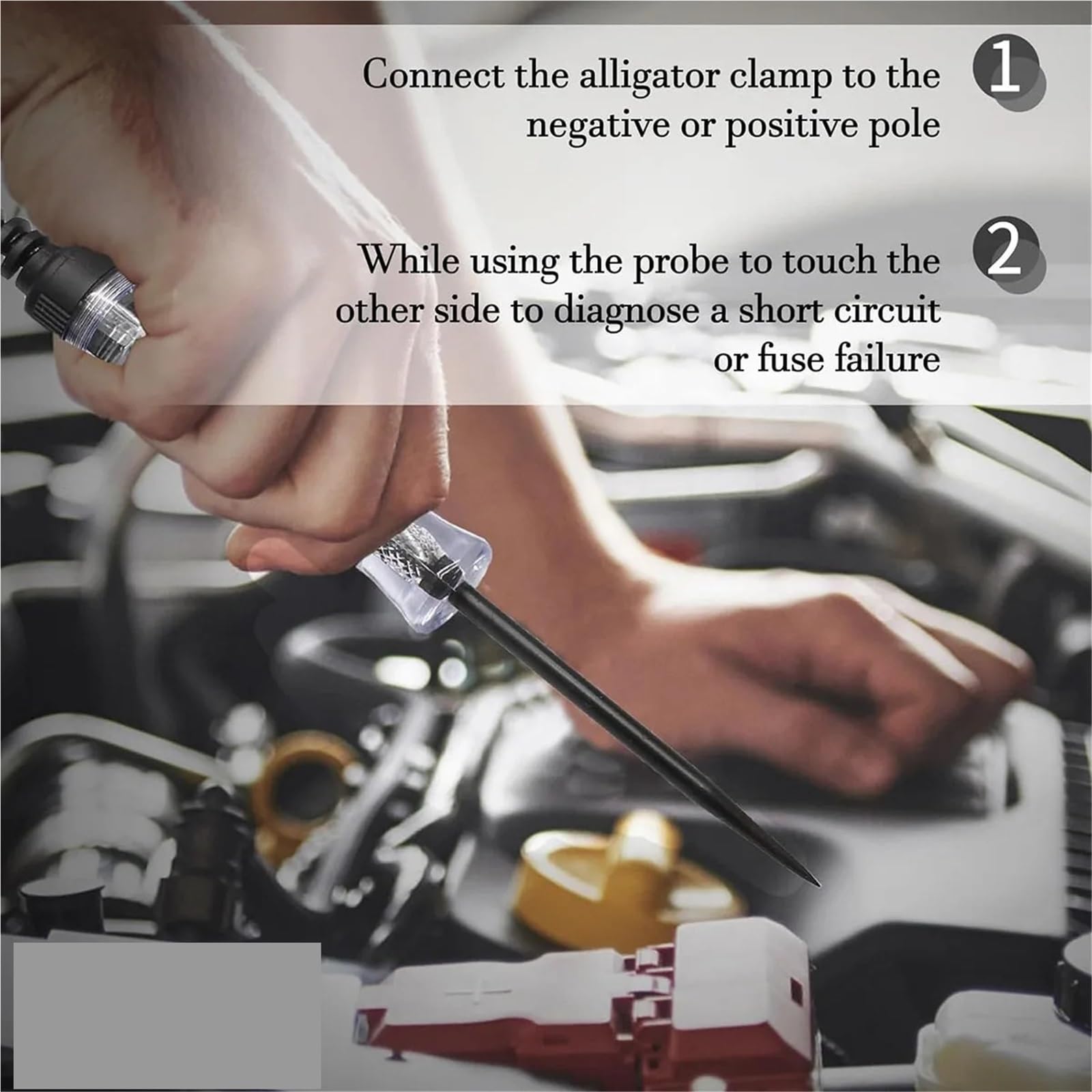 Spannungsprüfer, 6 Stücke Auto Lkw Spannung Circuit-Tester Sonde Stift Reparatur Werkzeug,Autoelektrikwerkzeug(Black)