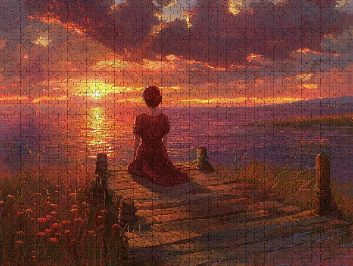 Vista Al Mar Puzzle Madera, Sunset Puzzle 3000 Piezas Adultos con Compact Box 122x81cm, Rompecabezas Desafiante, Juegos de Rompecabezas Creativos para Hombres Mujeres, Decoración Verano, H-5588