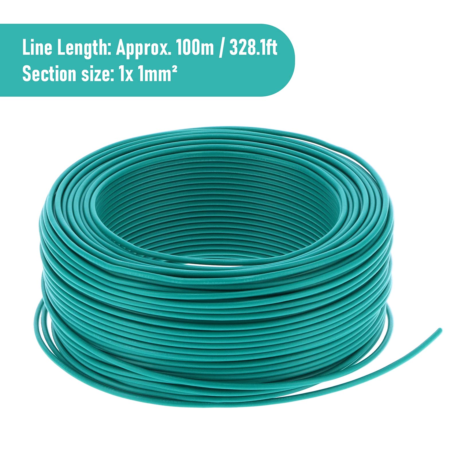 Oumefar Cable Aislado Recubierto de PVC Verde BV-1x1 para Aplicaciones Eléctricas Conductor Flexible de Cobre Rojo de 7 Núcleos de 100 M
