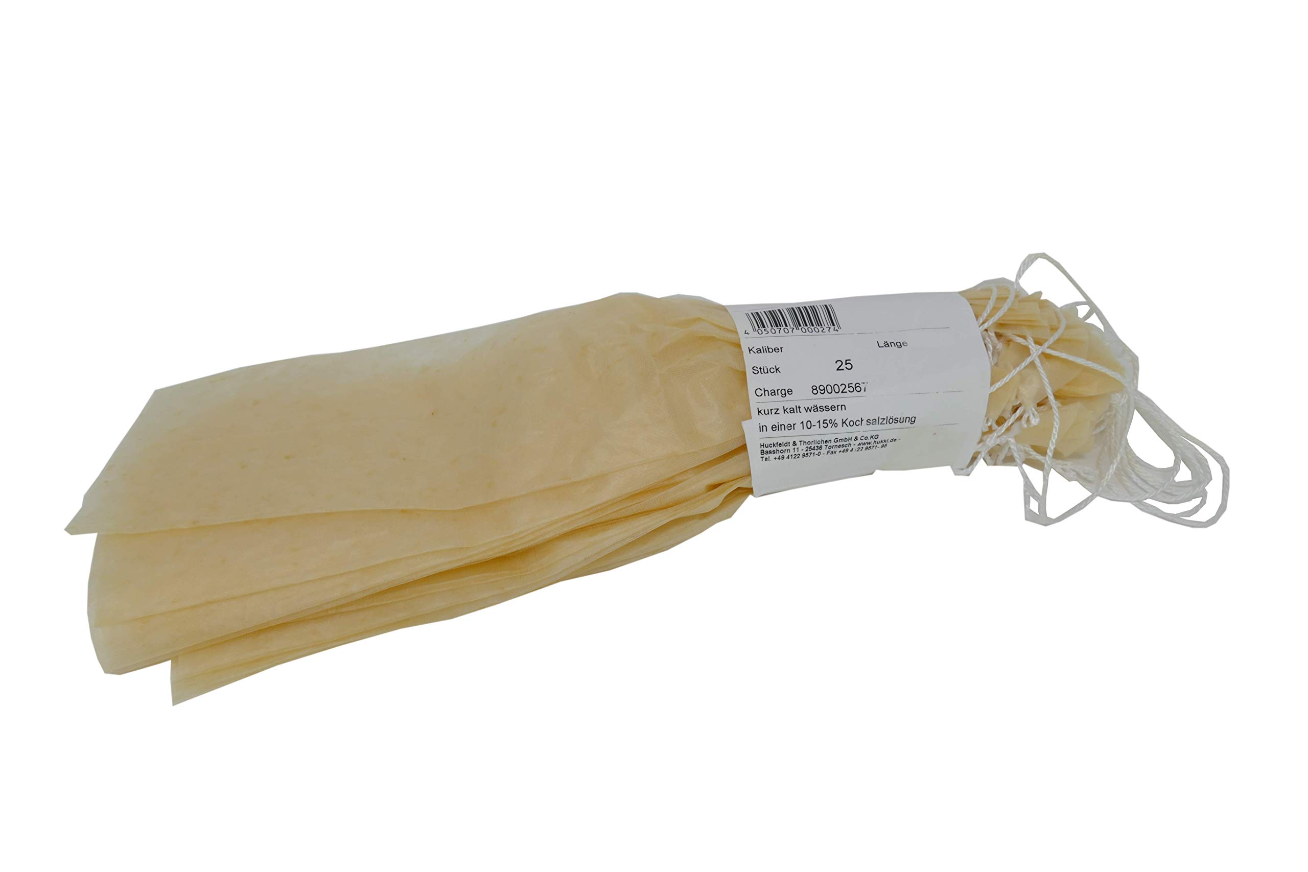 Kunstdarm Hukki Hüllen 25 Stück für Rohwurst (Kaliber 80/50)