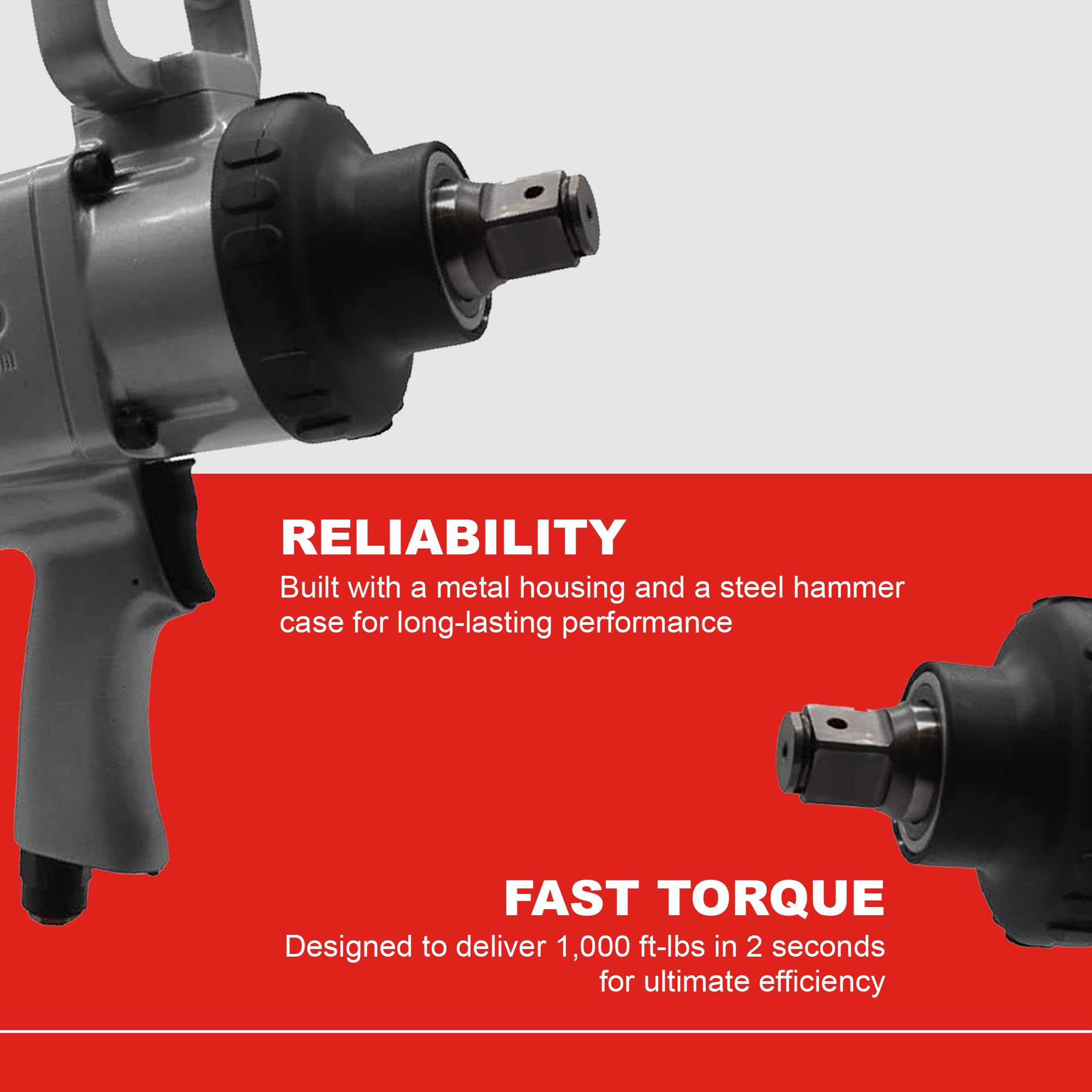 Ingersoll Rand 295A - Klucz udarowy 1" mały, udarowy, wydajny klucz kompaktowy, pneumatyczny klucz udarowy z uchwytem pistoletowym do ciężkich prac