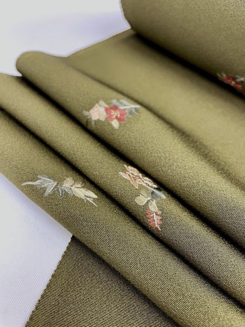 小紋 蘇州刺繍 八掛付 宝尽くしに草花 海松色 正絹 反物 Amazon.co.jp: 小紋 蘇州刺繍 八掛付 宝尽くしに草花 海松色