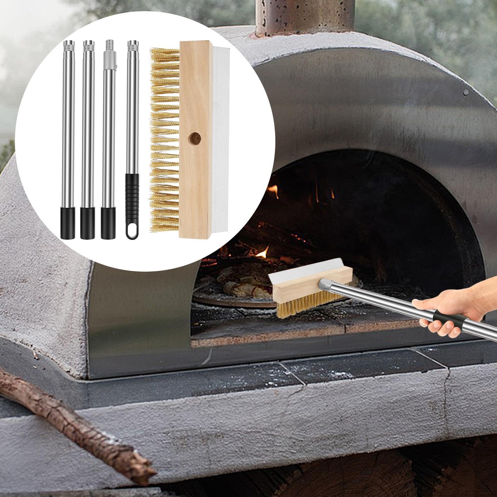 Cepillo para Piedra de Pizza Herramienta de Limpieza Barbacoa Parrilla | Cepillo De Limpieza Para Horno De Pizza De 149 Cm Para Comercial, Exterior, Hogar, Barbacoa