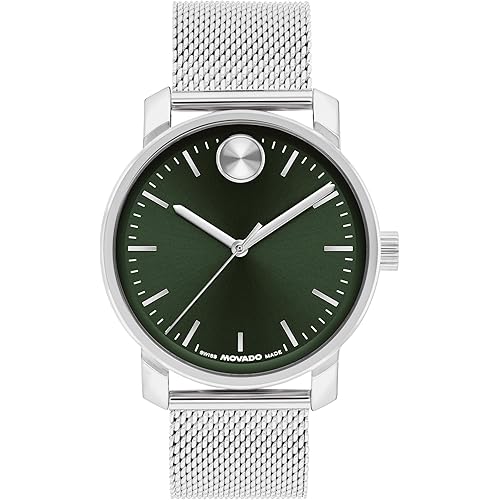Movado Bold Access Men's Quartz Watch, Swiss Movement, Leather Strap, Water-Resistant up to 3ATM, Classic Timepiece - Gift for Him - 41mm