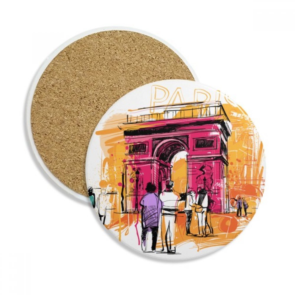 Sous-verres céramique absorbants contre les traces d'eau motif Arc de Triomphe 2pcs