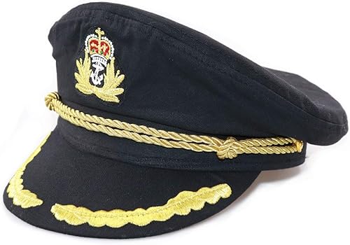 Ibeauti Disfraz de capitán ajustable unisex para adultos sombrero de almirante gorra de marinero para cosplay Ibeauti Disfraz de capitán ajustable unisex para adultos sombrero de almirante gorra de marinero para cosplay