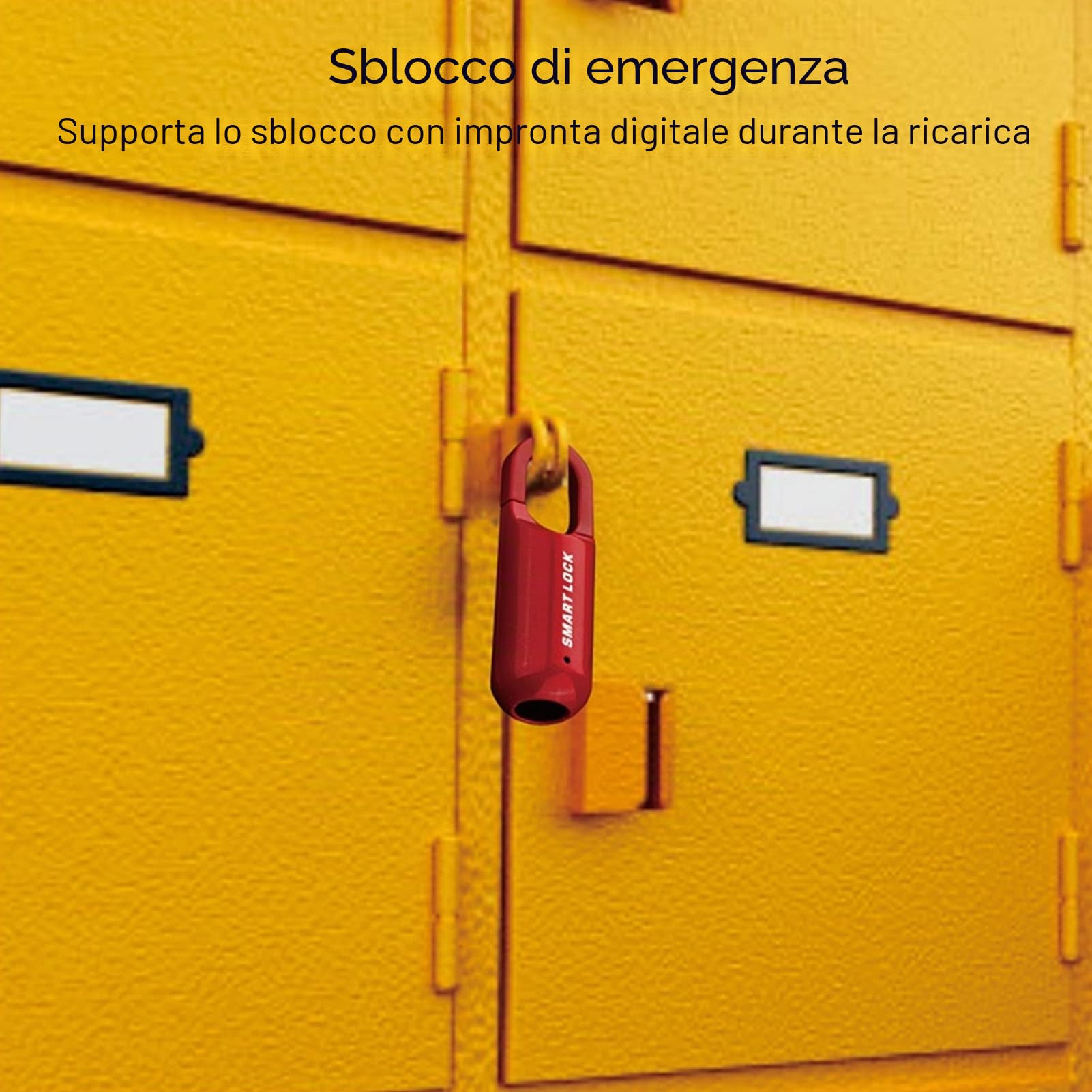 Serratura Fingerprint Antifurto Ricaricabile USB - Lucchetto per Valigie, Massima Sicurezza con Riconoscimento Impronte (Rosso)