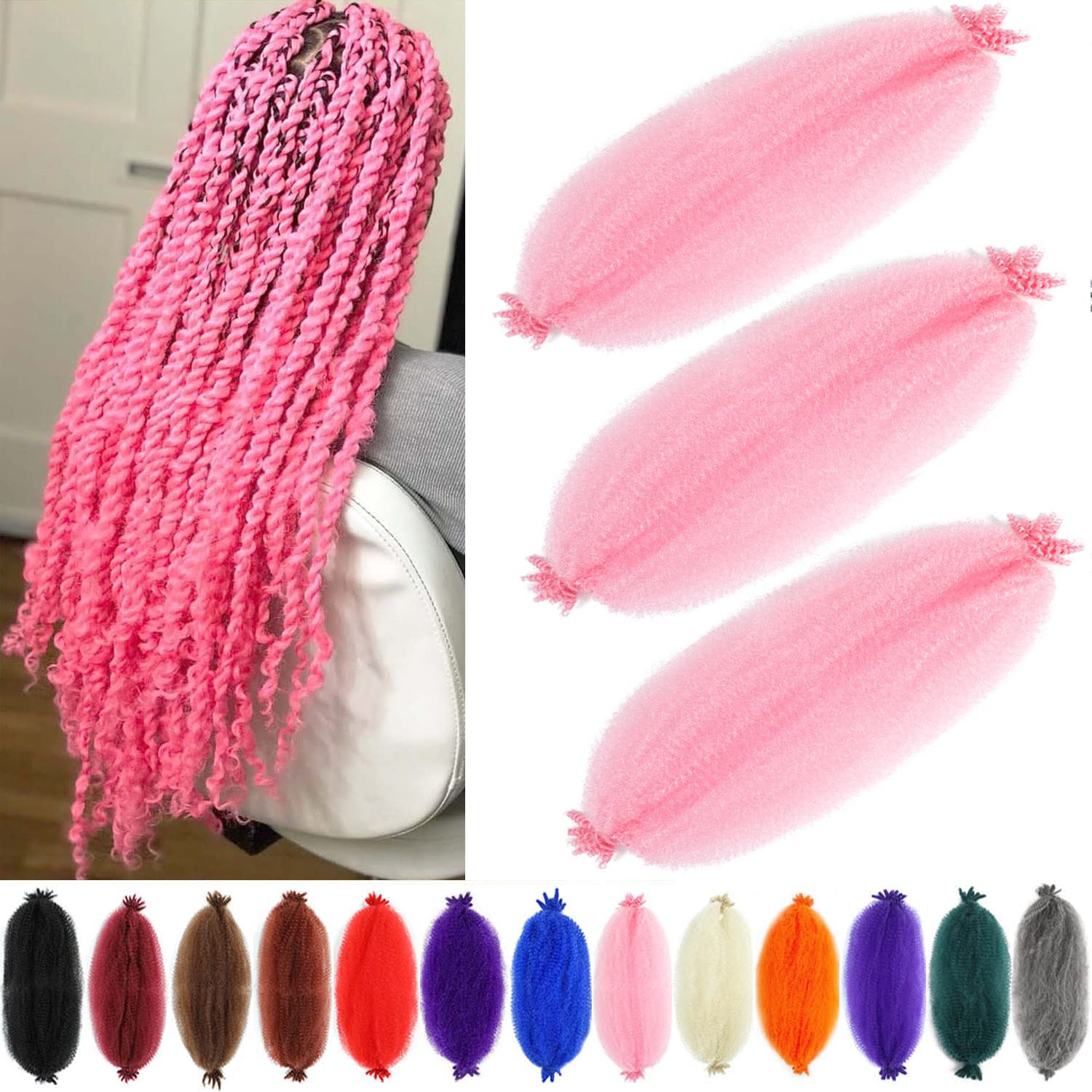 Amazon.com : Springy Afro Twist Hair Crochet Braiding Hair (16