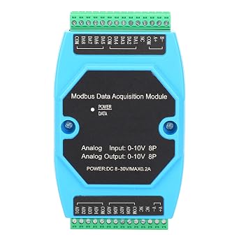 Acquisition Module Voltage Data Logger 8 Channel Analog Input Output 0 10V Signal Collector for Industrial Equipment Monitoring PLC HMI PC