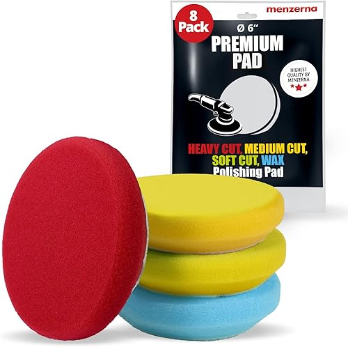 MENZERNA Kit de 4 almohadillas de pulido de 3.5 pulgadas para reparación de arañazos, pulido fino, brillo y sellado de cera I almohadillas de pulido