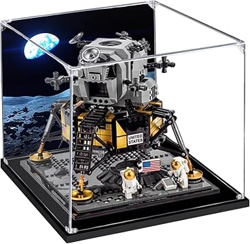 Acrylic Display Case for Lego 10266 Apollo 11 Lunar Module Building Set Dustproof Display Box & Showcase, Display Box Compatible with Lego 10266 -Only Display caseBack Spray 2