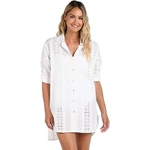 La Blanca Womens Camp Shirt Swimsuit Cover Up