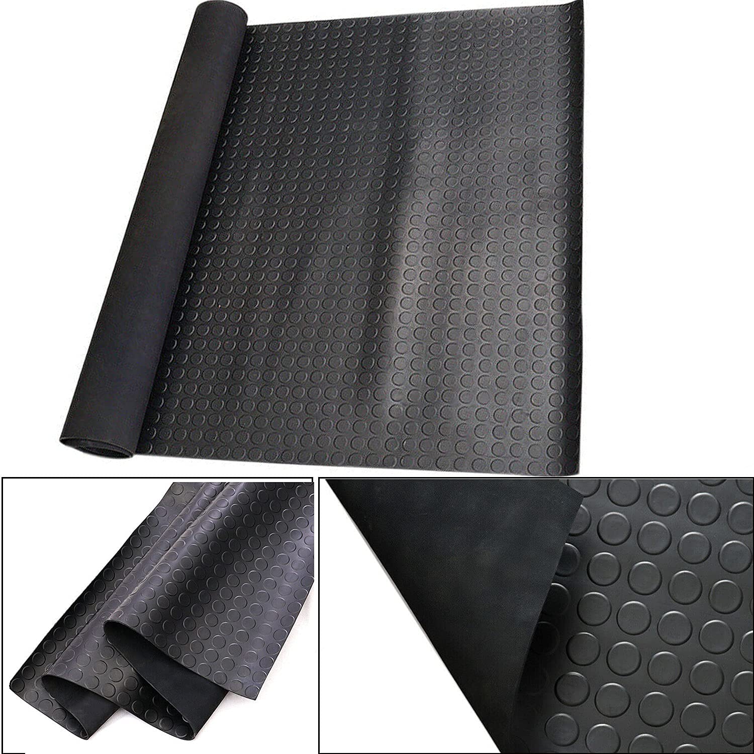 Nisorpa ガレージフロアマット 100*500cm 厚さ3mm ロール ガレージフローリング 滑り止めゴムシート 倉庫シート キッチンマット 車下用
