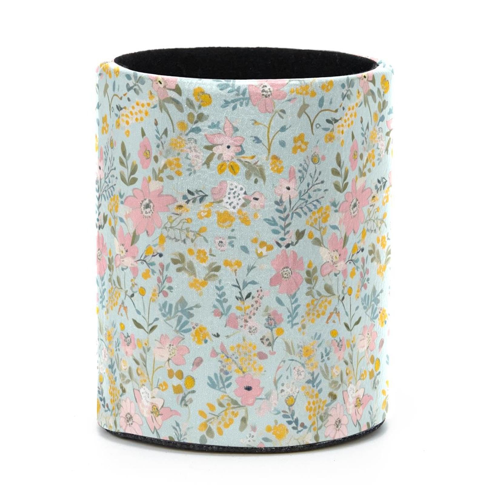 VAPOKF Round Pencil Holders for Desk, Florals Pen Holders Pen Pot Makeup Brushes Storage Desktop Stationery Supplies Organiser for Home Office