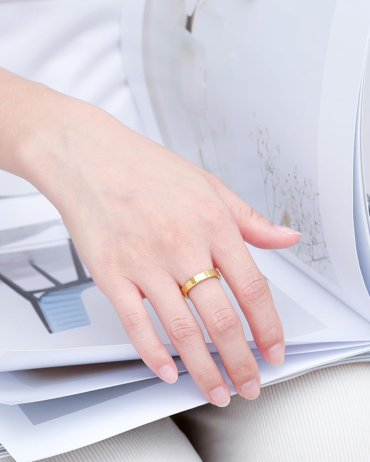 2mm 4mm 6mm Gold Wedding Rings Band for Women Man | 14K Gold Plated Stacking Stackable Band Thin Gold Thumb Tail Finger Ring | Comfort Fit Size 3-15 - Image 2