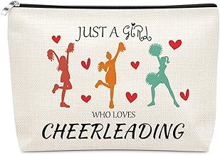 Cheerleading Lover Gifts Makeup Bag Cheerleader Gifts for Girls Cheerleading Cosmetic Bag for Women Coach Mom Cheerleader Gift for Team Women Sport Cheer Accessories Birthday Gift for Girls Daughter
