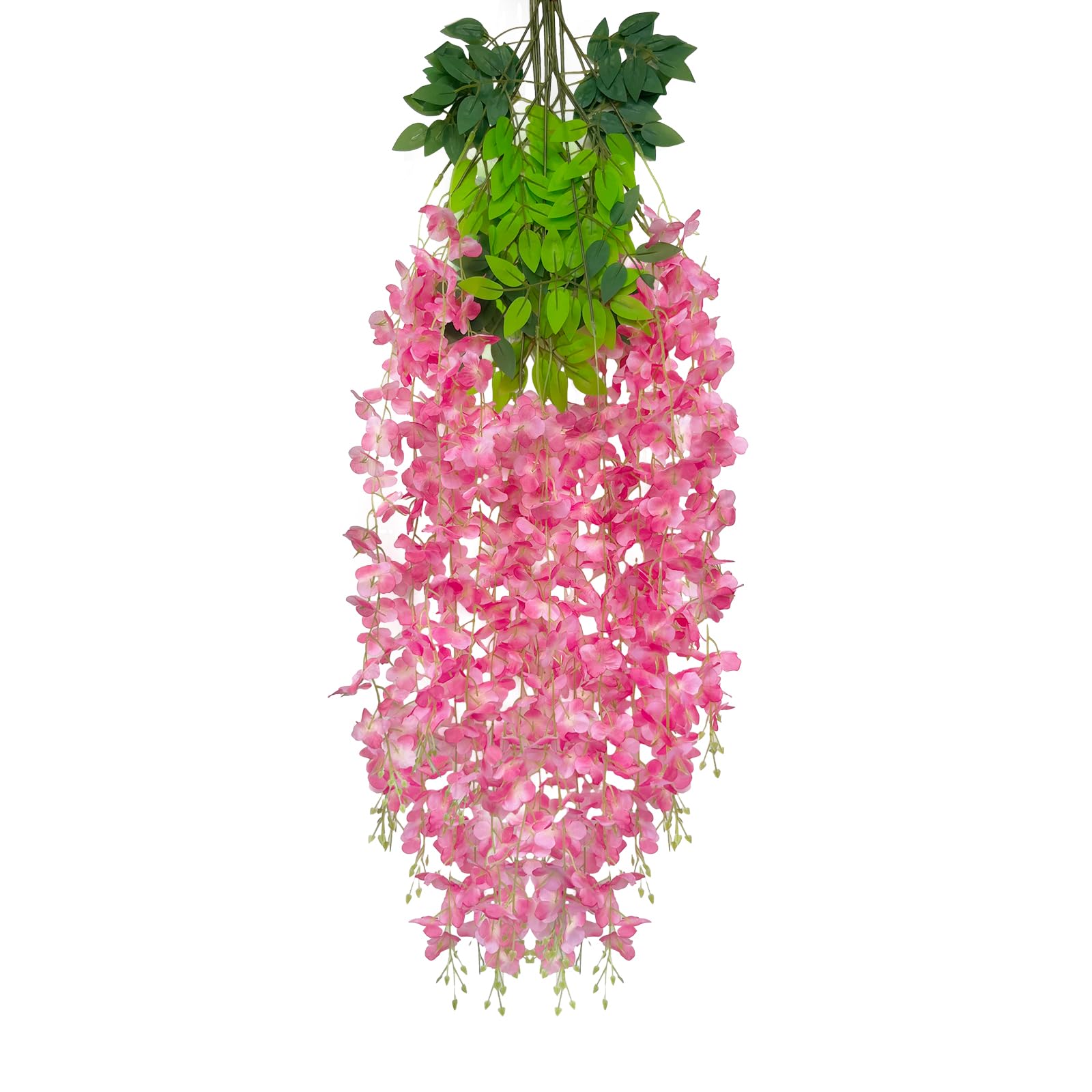 Pink Wisteria Hanging Flowers, 5 Pack Pink Flower Vines, Fake Pink Wisteria, 3.77 Feet Pink Artificial Wisteria Flowers, Pink Hanging Wisteria Flowers Garland, Pink Flower Garland for Backdrop Decor — image 1