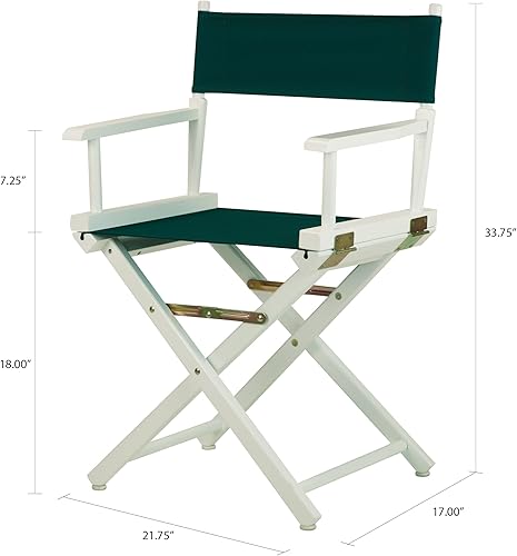 Miniatura 3 de Casual Home - Silla de director de 18.0 in, marco blanco con lona verde cazador