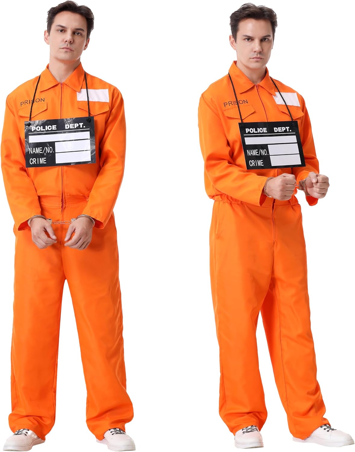 Prisoners Jumpsuit Costume Orange Cosplay Outfit Halloween Men Prisoners Costume Adult Jail Uniform Convict Uniforms - Image 5