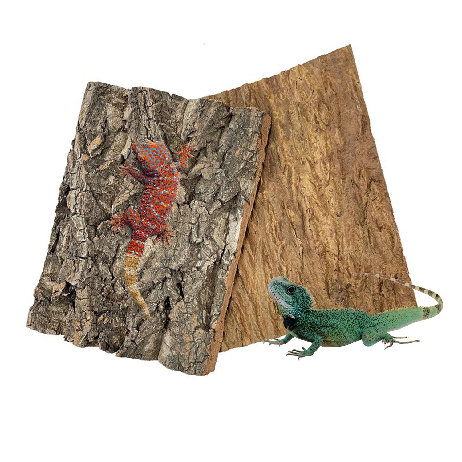 JOYOLA 2Pcs Cork Bark Background, Natural Cork Bark for Reptiles, 15 X 15 cm Cork Bark Habitat Decor, Multi-Purpose Natural Cork Bark Wall Decoration, Natural Climbing Wall for Snake, Lizard, Tortoise