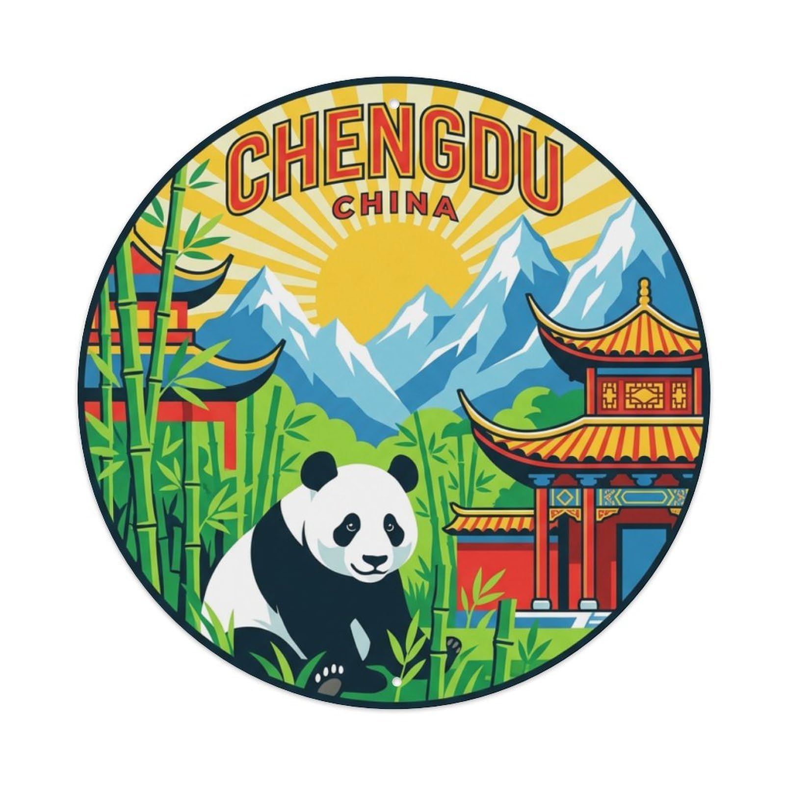 China Vintage Travel Chengdu Metal Tin Sign
