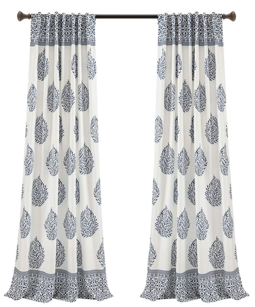 Lush Decor, Paire de Rideaux occultants en Forme de Larme - Bleu Marine - 241,3 x 132,1 cm