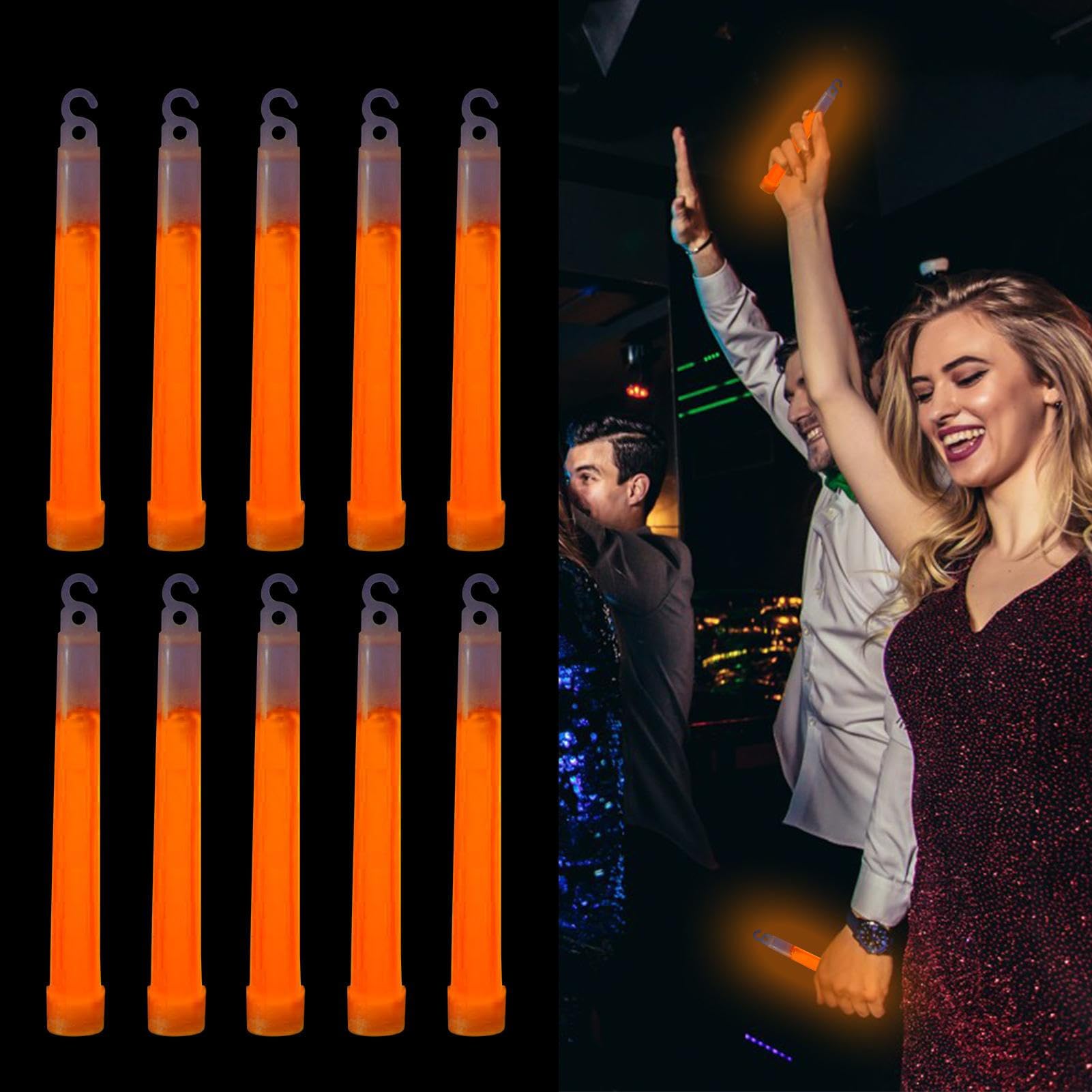 Bastones Luminosos, Barras Luminosas Festivas,Bastones ultrabrillantes Que Brillan en Barras oscuras | Kit de luz y Supervivencia Multiusos Glowsticks para Bodas, Raves, conciertos,