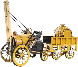 Locomotora de vapor de cohete Stephenson amarilla de 1829