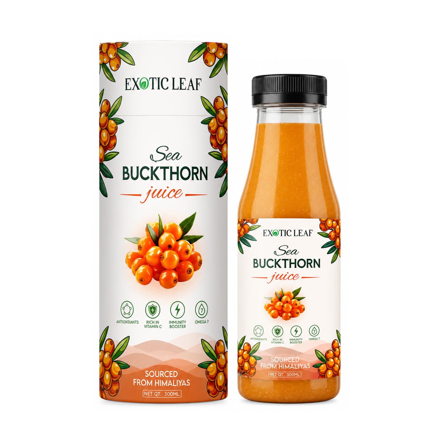 Exotic Leaf Sea Buckthorn Juice 300ml | Rich in Omega 7, Vitamin C & Antioxidants | Natural Immunity Booster Drink | Supports Skin Glow, Hydration & Energy-image-5