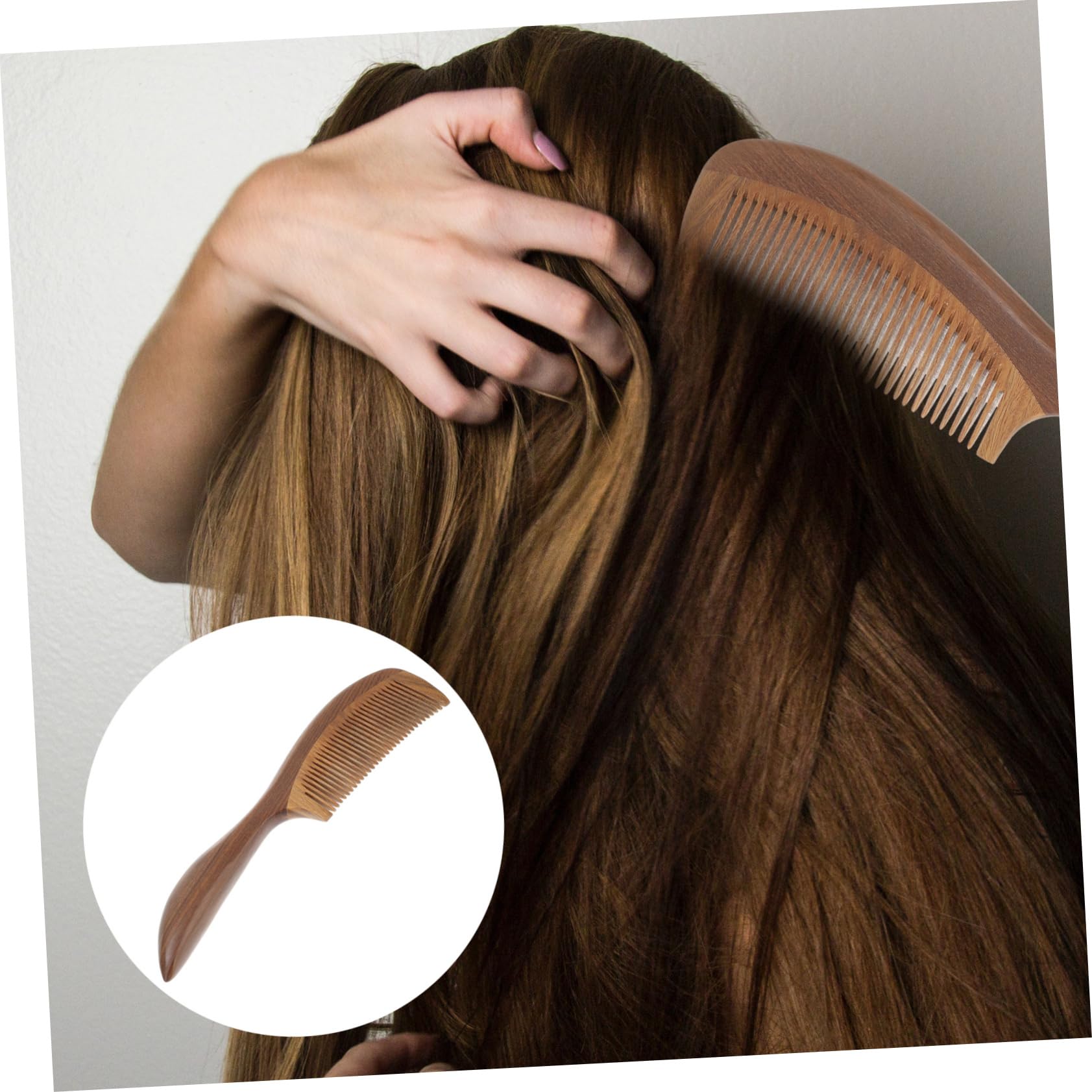 DOITOOL 5piezas Peine De Madera Antiestática De Dientes Para Cabello Rizado y Grueso Cepillo De Masaje Natural Para Mujeres Para y Relajación Del Cabelludo