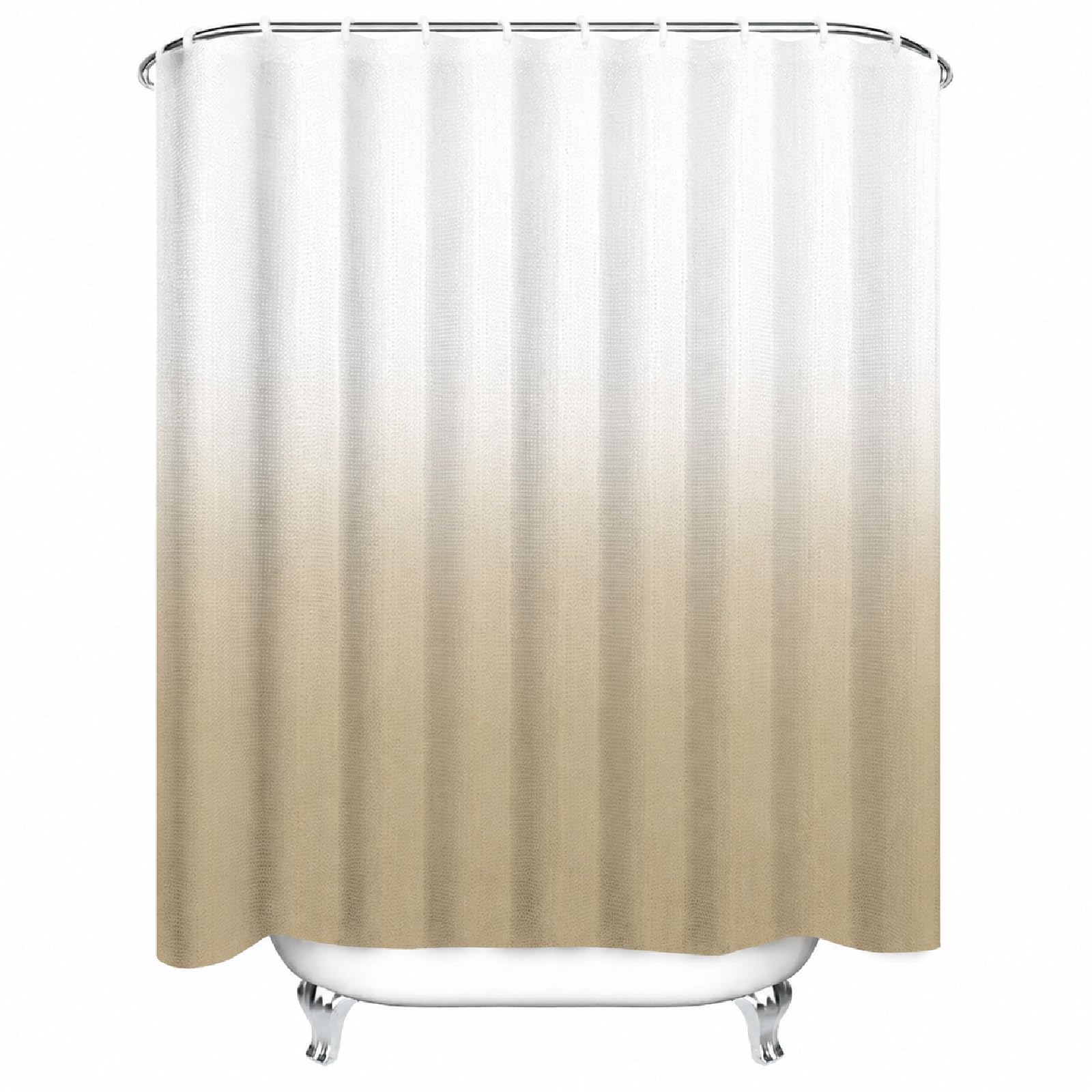 Tenda da doccia da 200 x 260 cm, marrone, ombré, moderna, antimuffa, lavabile, impermeabile, in poliestere, con 12 ganci, per docce e vasche da bagno